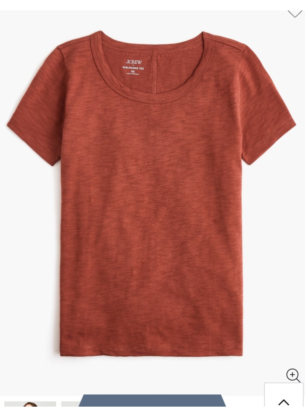 NWT JCrew girlfriend tee S burnt cinnamon